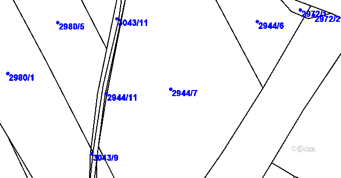 Parcela st. 2944/7 v KÚ Vlkov u Drahotěšic, Katastrální mapa