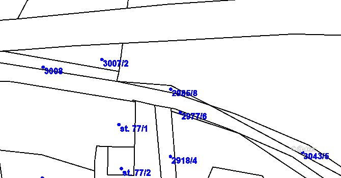 Parcela st. 2985/8 v KÚ Vlkov u Drahotěšic, Katastrální mapa