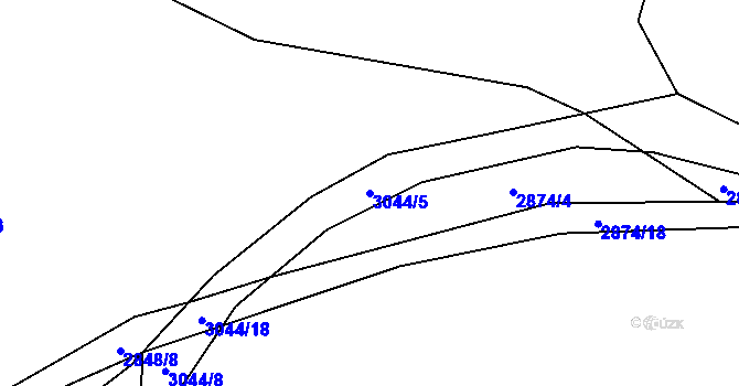 Parcela st. 3044/5 v KÚ Vlkov u Drahotěšic, Katastrální mapa