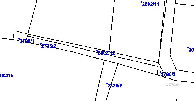Parcela st. 2802/12 v KÚ Vlkov u Drahotěšic, Katastrální mapa