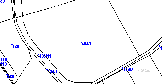 Parcela st. 403/7 v KÚ Drahotice, Katastrální mapa