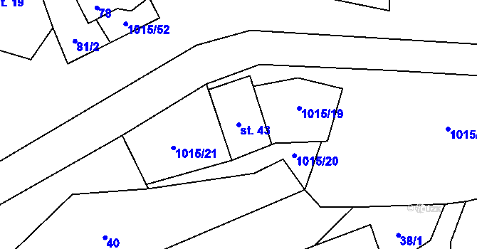 Parcela st. 43 v KÚ Drahotín, Katastrální mapa