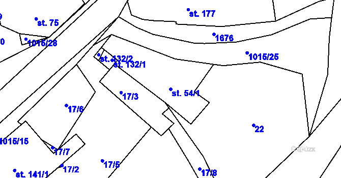 Parcela st. 54/1 v KÚ Drahotín, Katastrální mapa