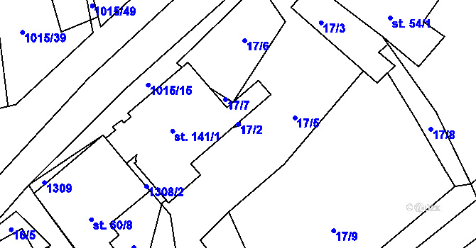 Parcela st. 17/2 v KÚ Drahotín, Katastrální mapa