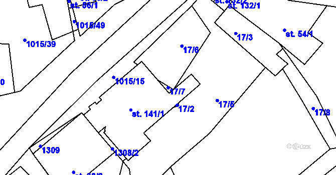 Parcela st. 17/7 v KÚ Drahotín, Katastrální mapa