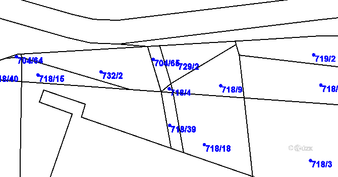 Parcela st. 718/4 v KÚ Drahotín, Katastrální mapa
