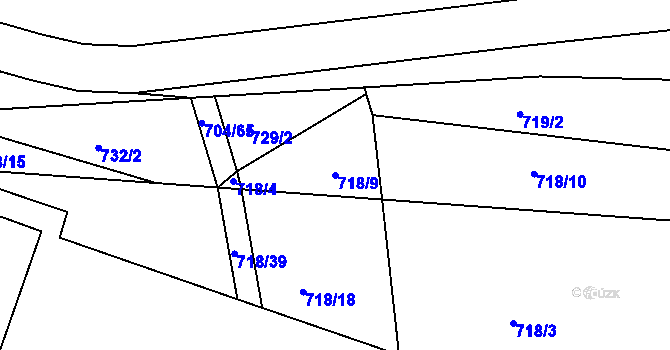 Parcela st. 718/9 v KÚ Drahotín, Katastrální mapa