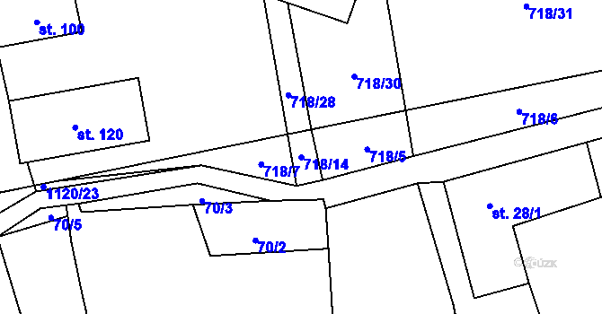 Parcela st. 718/14 v KÚ Drahotín, Katastrální mapa
