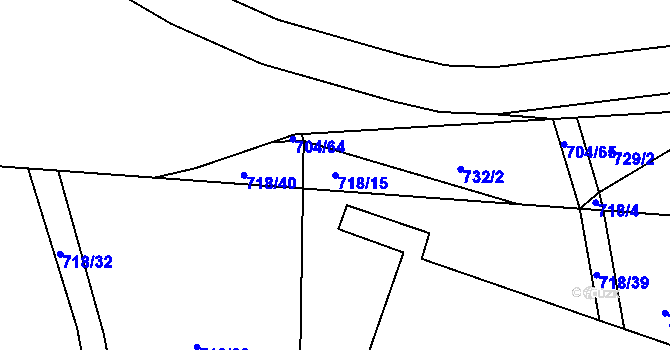 Parcela st. 718/15 v KÚ Drahotín, Katastrální mapa