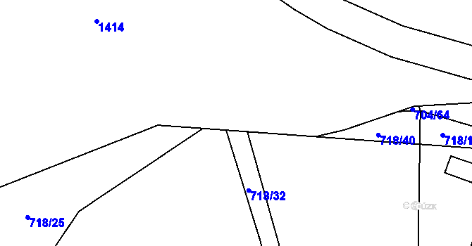 Parcela st. 718/17 v KÚ Drahotín, Katastrální mapa
