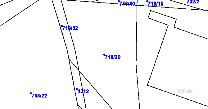 Parcela st. 718/20 v KÚ Drahotín, Katastrální mapa