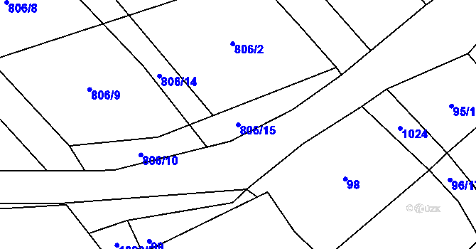 Parcela st. 806/15 v KÚ Drahotín, Katastrální mapa
