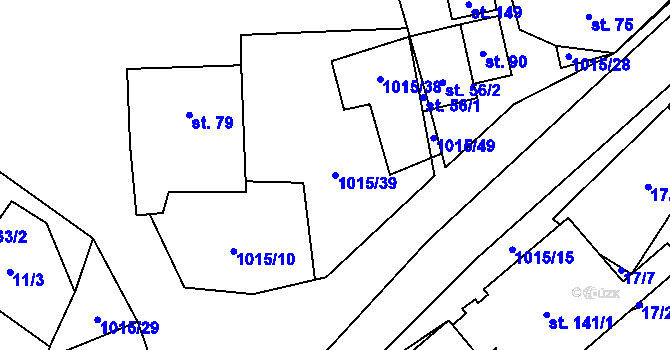 Parcela st. 1015/39 v KÚ Drahotín, Katastrální mapa