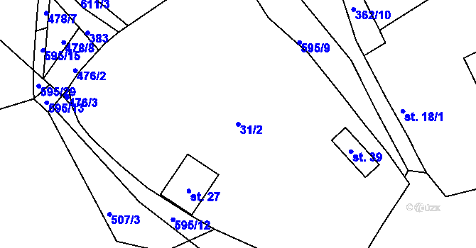 Parcela st. 31/2 v KÚ Načetín u Drahotína, Katastrální mapa