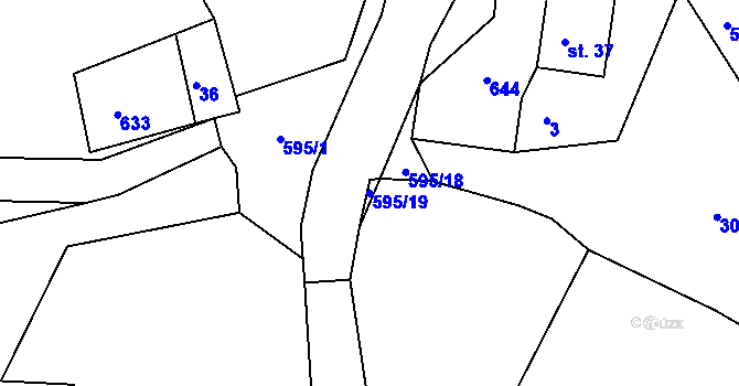 Parcela st. 595/19 v KÚ Načetín u Drahotína, Katastrální mapa