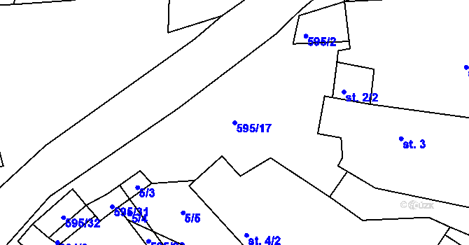 Parcela st. 595/17 v KÚ Načetín u Drahotína, Katastrální mapa