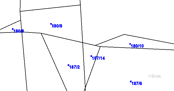 Parcela st. 187/13 v KÚ Načetín u Drahotína, Katastrální mapa