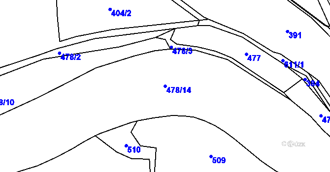 Parcela st. 478/14 v KÚ Načetín u Drahotína, Katastrální mapa