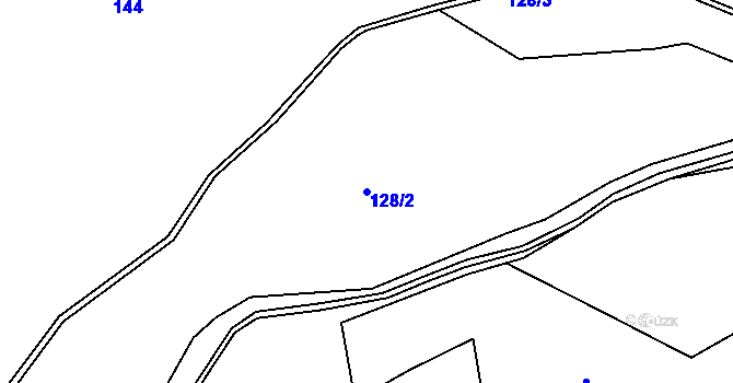 Parcela st. 128/2 v KÚ Šibanov, Katastrální mapa