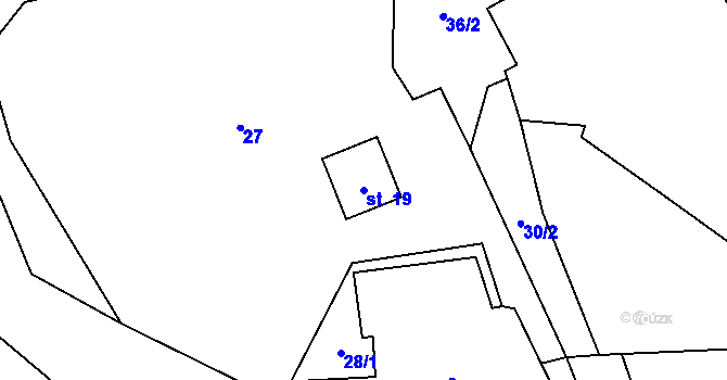 Parcela st. 19 v KÚ Šibanov, Katastrální mapa