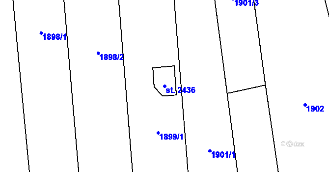 Parcela st. 2436 v KÚ Drahotuše, Katastrální mapa