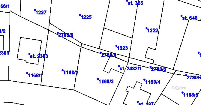 Parcela st. 2780/4 v KÚ Drahotuše, Katastrální mapa