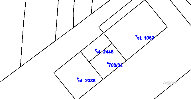 Parcela st. 2448 v KÚ Drahotuše, Katastrální mapa