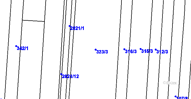 Parcela st. 323/3 v KÚ Drahotuše, Katastrální mapa