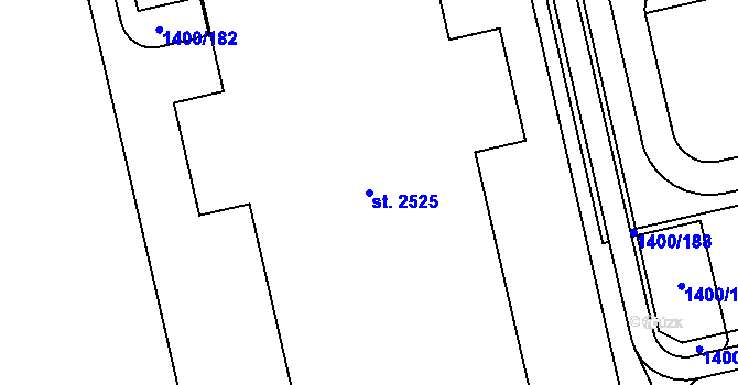 Parcela st. 2525 v KÚ Drahotuše, Katastrální mapa