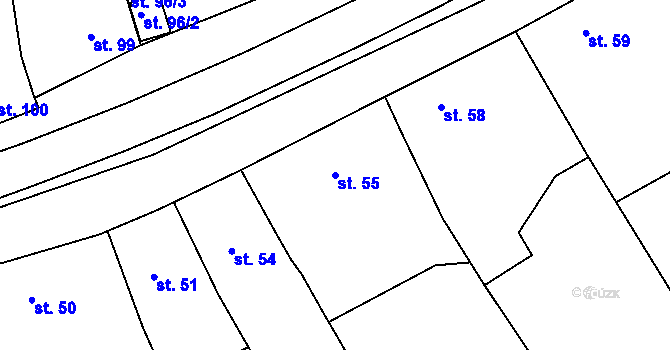 Parcela st. 55 v KÚ Drahotuše, Katastrální mapa