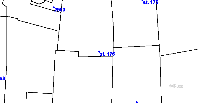 Parcela st. 176 v KÚ Drahotuše, Katastrální mapa