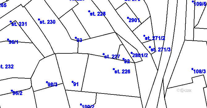 Parcela st. 227 v KÚ Drahotuše, Katastrální mapa