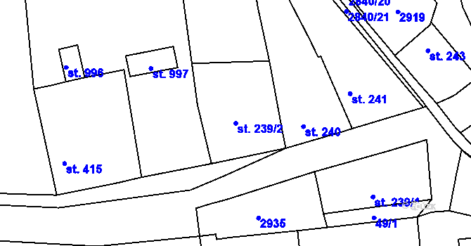 Parcela st. 239/2 v KÚ Drahotuše, Katastrální mapa