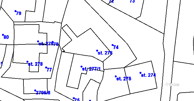 Parcela st. 276 v KÚ Drahotuše, Katastrální mapa