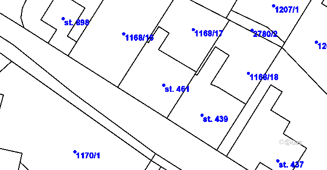 Parcela st. 461 v KÚ Drahotuše, Katastrální mapa