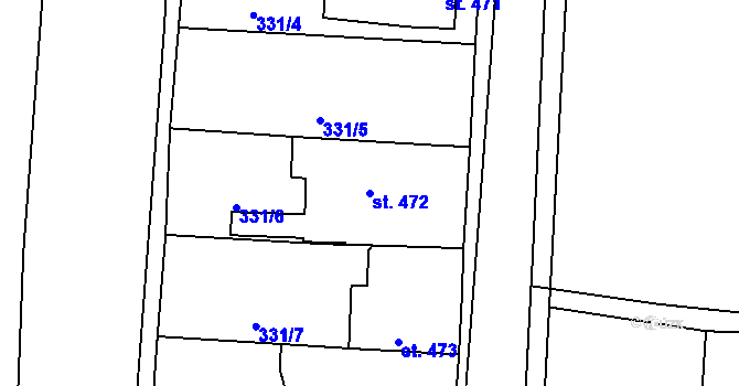 Parcela st. 472 v KÚ Drahotuše, Katastrální mapa