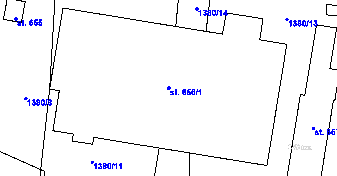 Parcela st. 656/1 v KÚ Drahotuše, Katastrální mapa