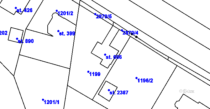 Parcela st. 666 v KÚ Drahotuše, Katastrální mapa