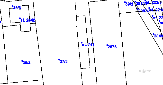 Parcela st. 741 v KÚ Drahotuše, Katastrální mapa