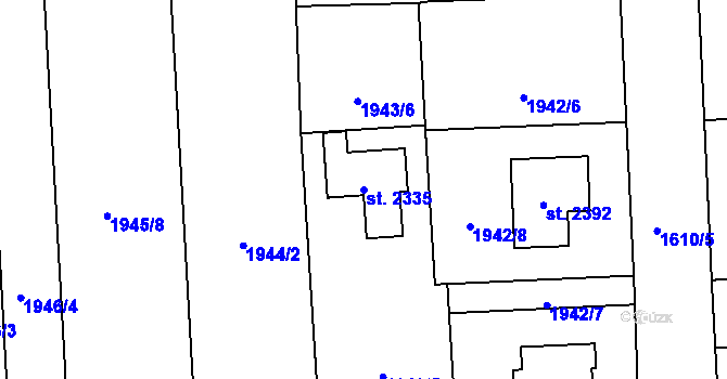 Parcela st. 2335 v KÚ Drahotuše, Katastrální mapa