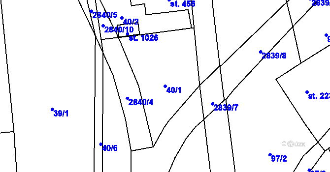 Parcela st. 40/1 v KÚ Drahotuše, Katastrální mapa