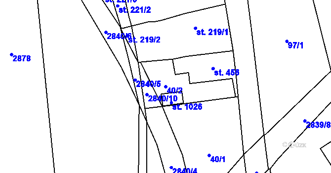 Parcela st. 40/2 v KÚ Drahotuše, Katastrální mapa