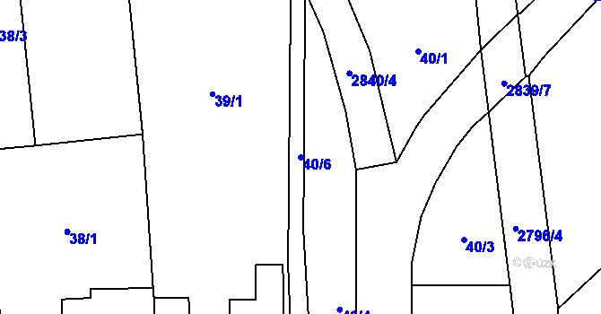 Parcela st. 40/6 v KÚ Drahotuše, Katastrální mapa