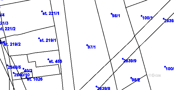 Parcela st. 97/1 v KÚ Drahotuše, Katastrální mapa