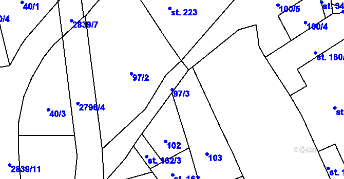 Parcela st. 97/3 v KÚ Drahotuše, Katastrální mapa