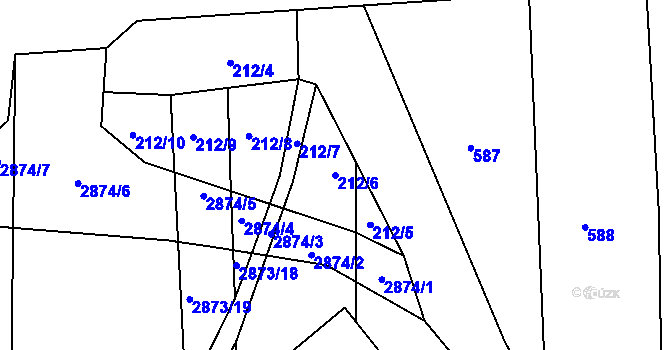 Parcela st. 212/6 v KÚ Drahotuše, Katastrální mapa
