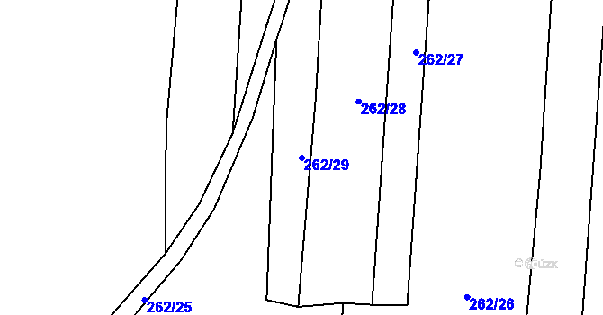 Parcela st. 262/29 v KÚ Drahotuše, Katastrální mapa