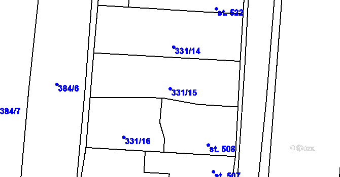 Parcela st. 331/15 v KÚ Drahotuše, Katastrální mapa
