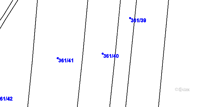 Parcela st. 361/40 v KÚ Drahotuše, Katastrální mapa