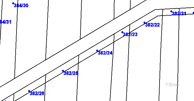Parcela st. 382/24 v KÚ Drahotuše, Katastrální mapa